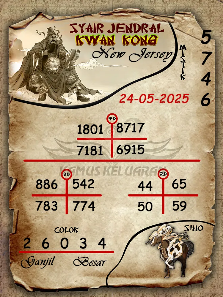 syair jendral kwan kong new jersey 24 05 2025