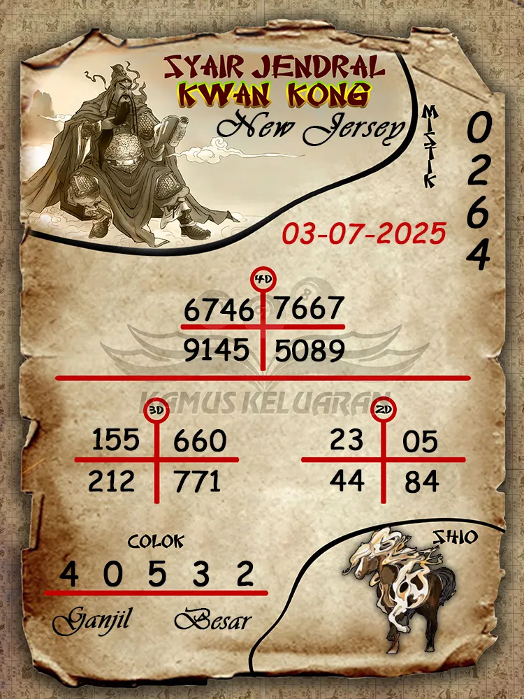 syair jendral kwan kong New Jersey 03 07 2025