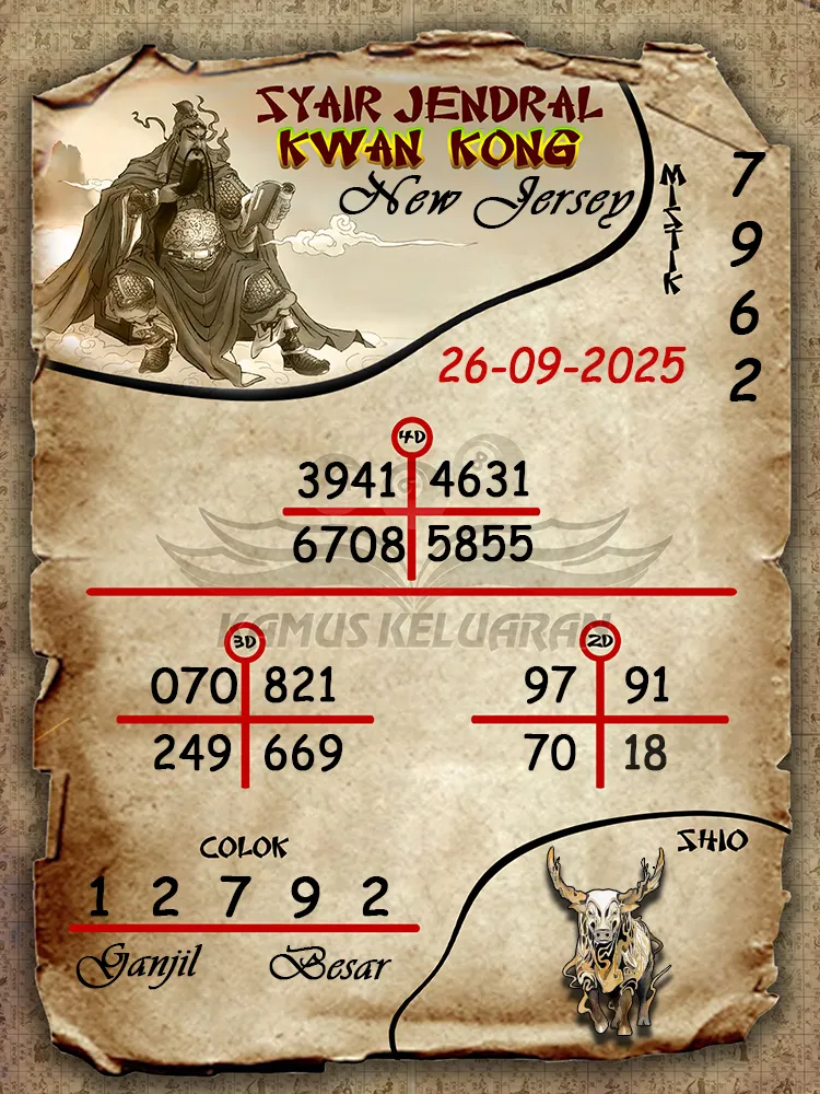Syair jendral kwan kong New Jersey 26 09 2025