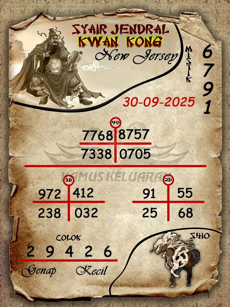 Syair jendral kwan kong New Jersey 30 09 2025