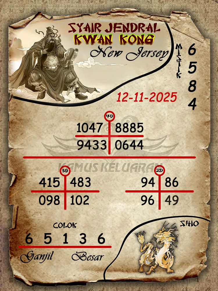 Syair Jendral Kwan Kong New Jersey 12 11 2025