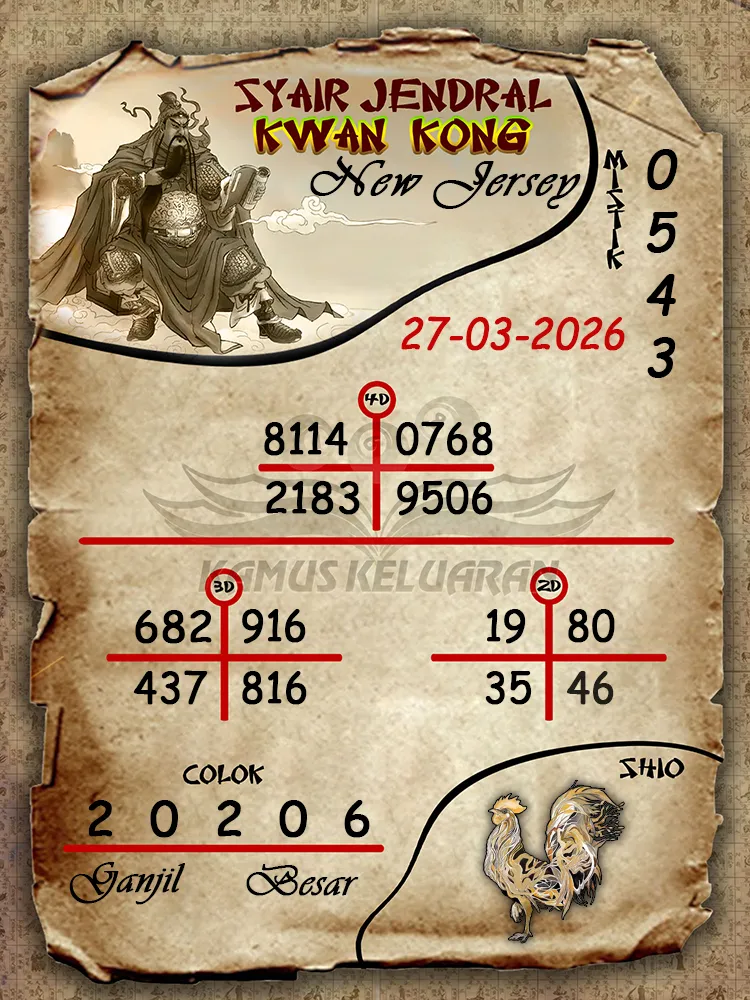 Syair Jendral Kwan Kong New Jersey 27 03 2026