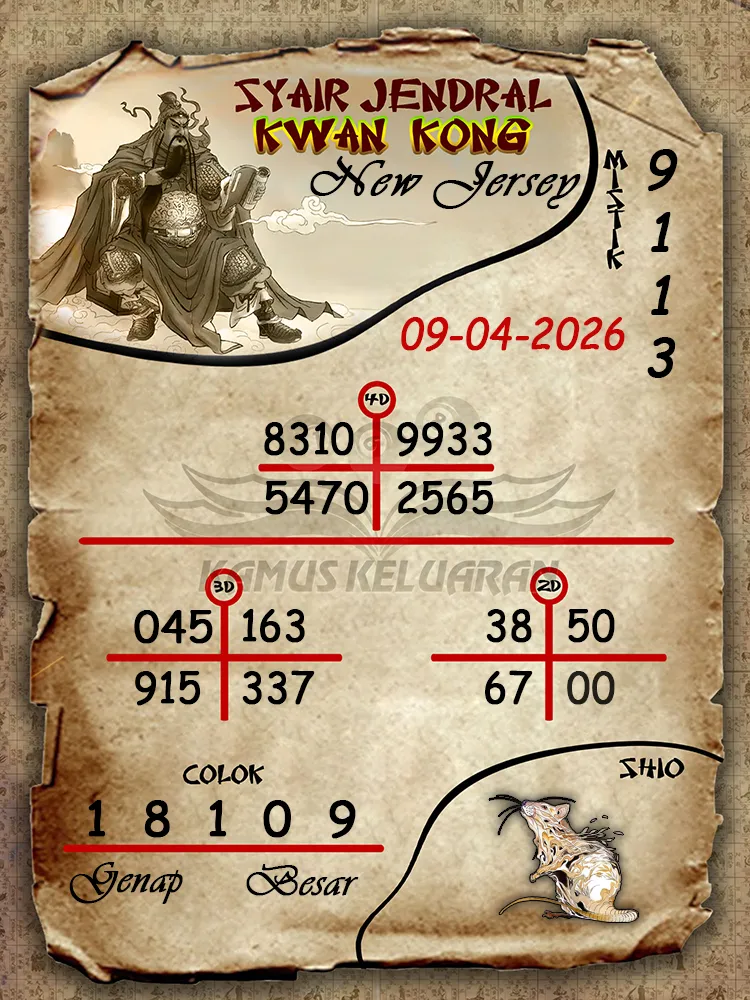 Syair Jendral Kwan Kong New Jersey 09 04 2026