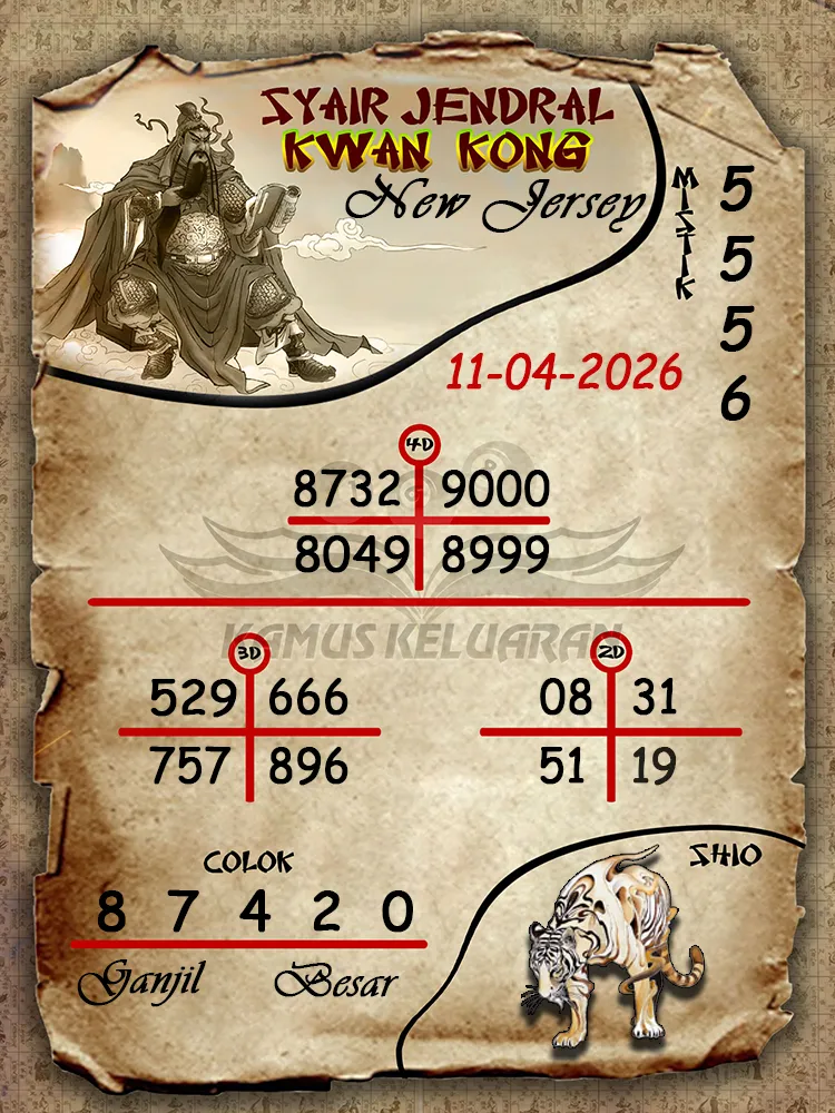 Syair Jendral Kwan Kong New Jersey 11 04 2026