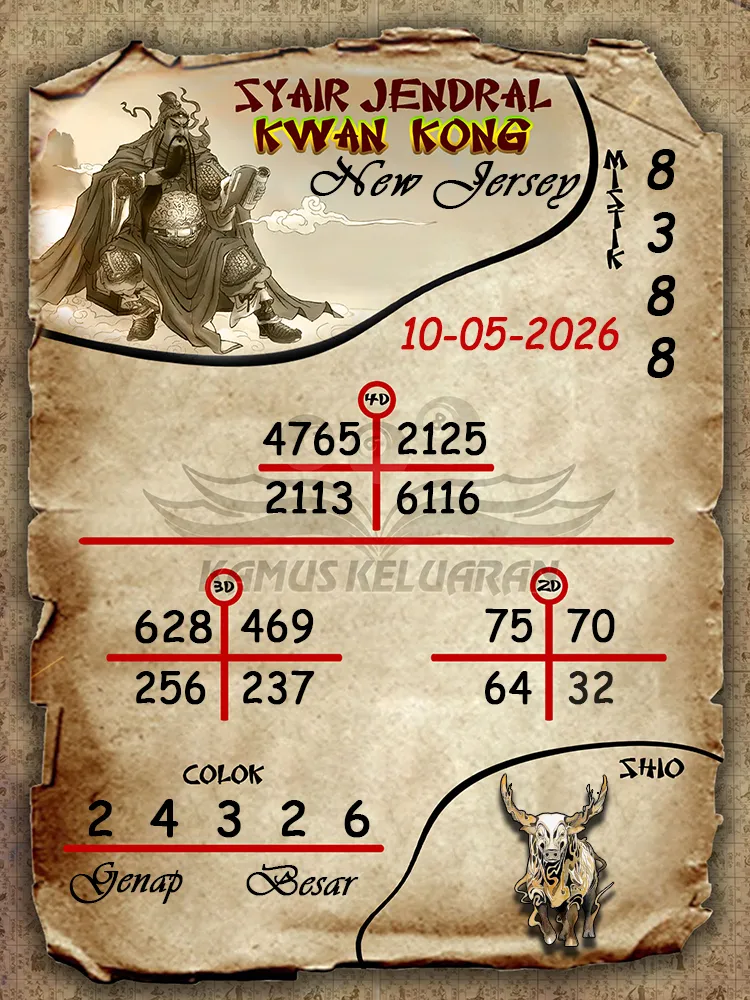 Syair Jendral Kwan Kong New Jersey 10 05 2026