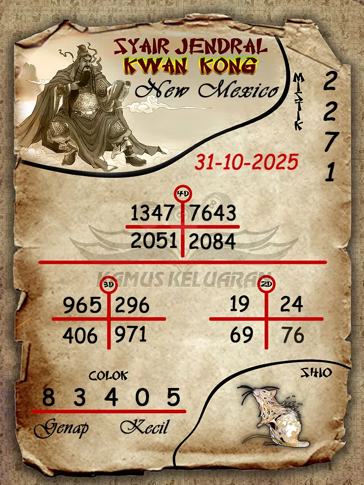 Syair Jendral Kwan Kong New Mexico 31 10 2025