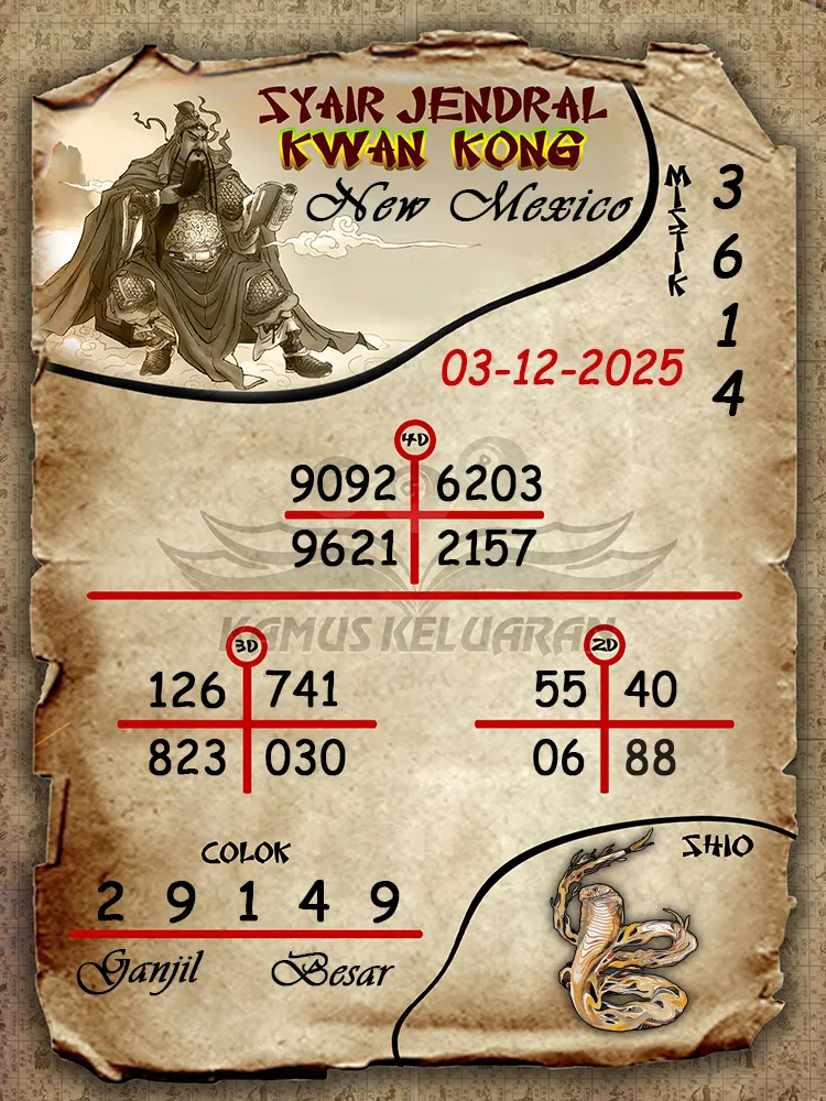 Syair Jendral Kwan Kong New Mexico 03 12 2025