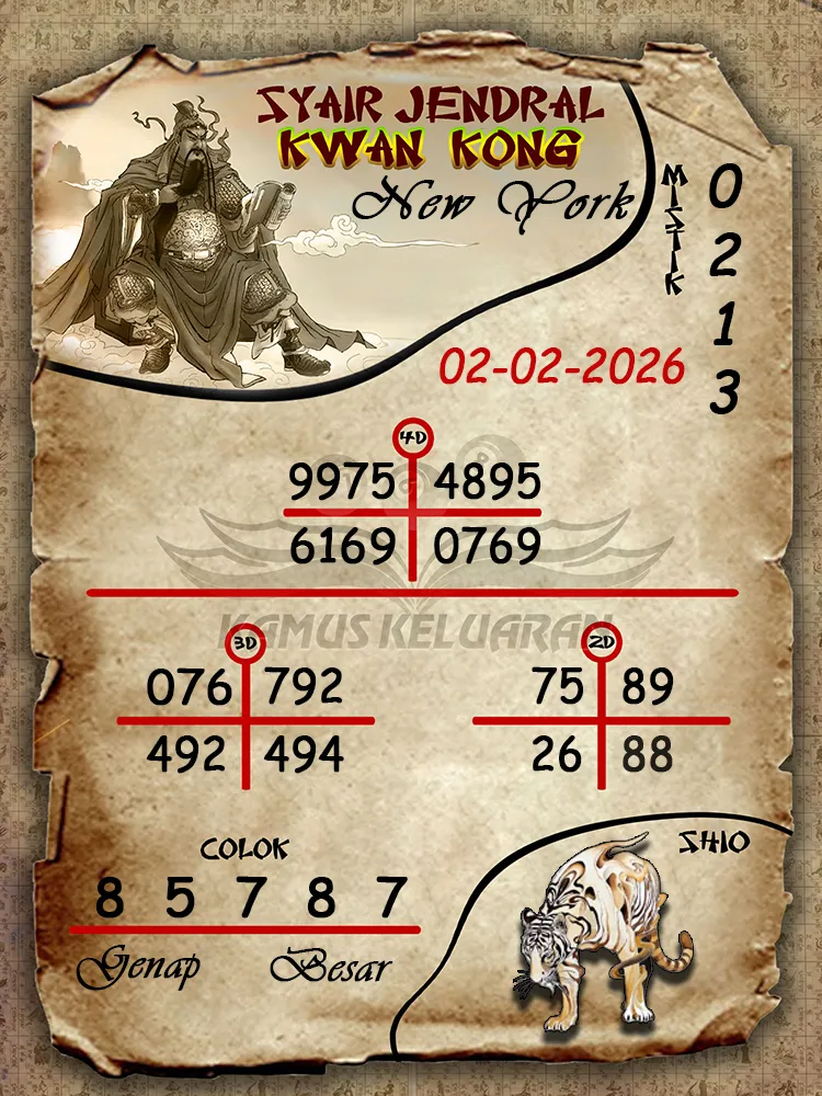 Syair Jendral Kwan Kong New York 02 02 2026