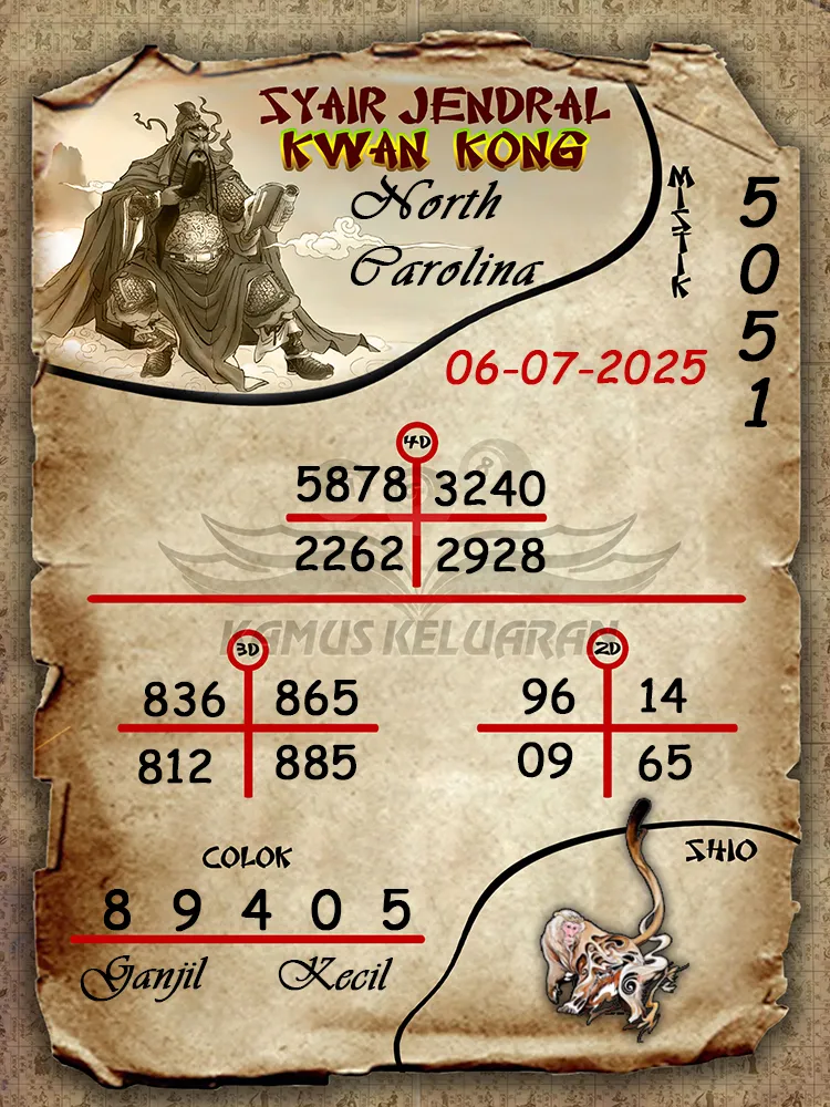 syair jendral kwan kong North Carolina 06 07 2025
