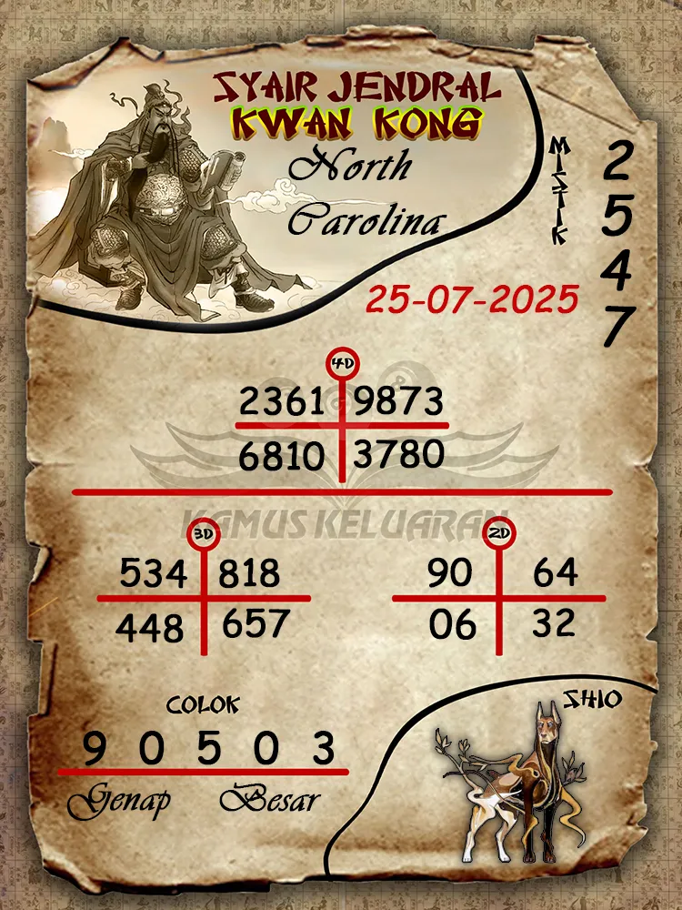 syair jendral kwan kong North Carolina 25 07 2025