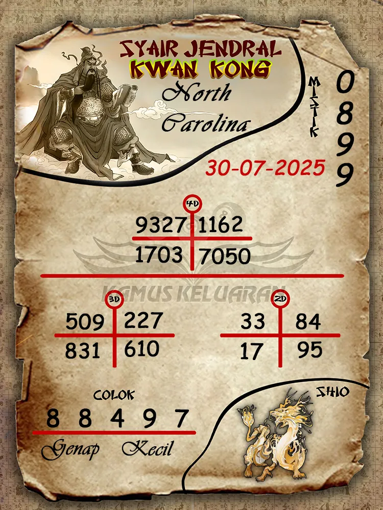 syair jendral kwan kong North Carolina 30 07 2025