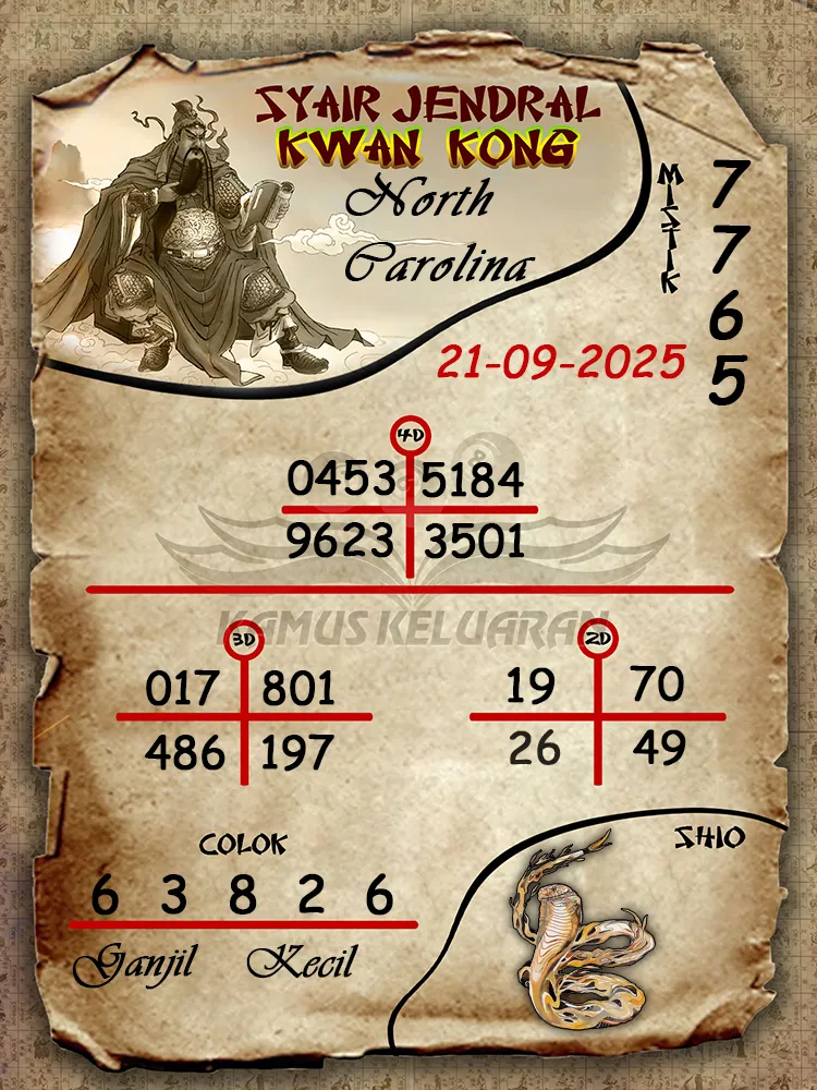 syair jendral kwan kong North Carolina 21 09 2025