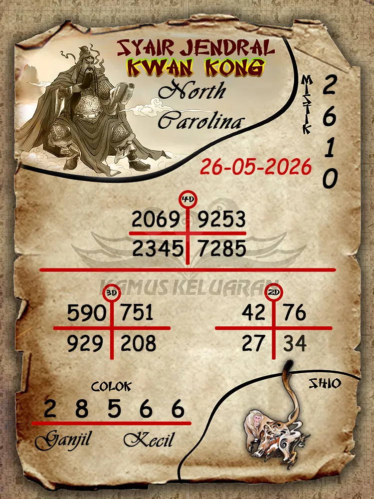 Syair Jendral Kwan Kong North Carolina 26 05 2026