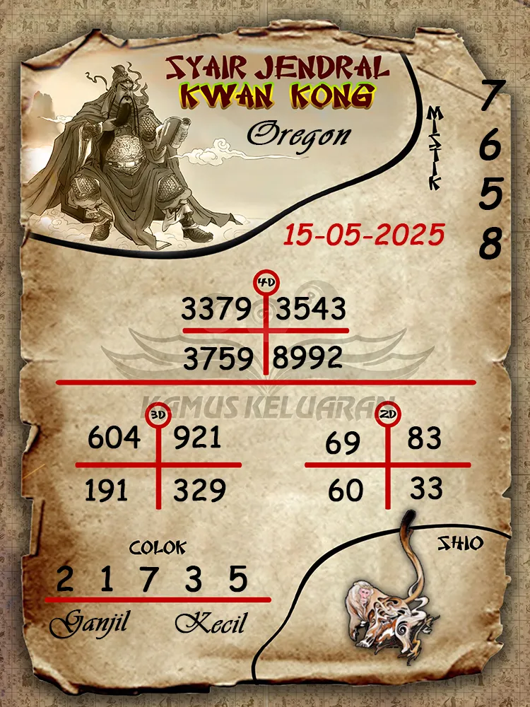 syair jendral kwan kong oregon 15 05 2025