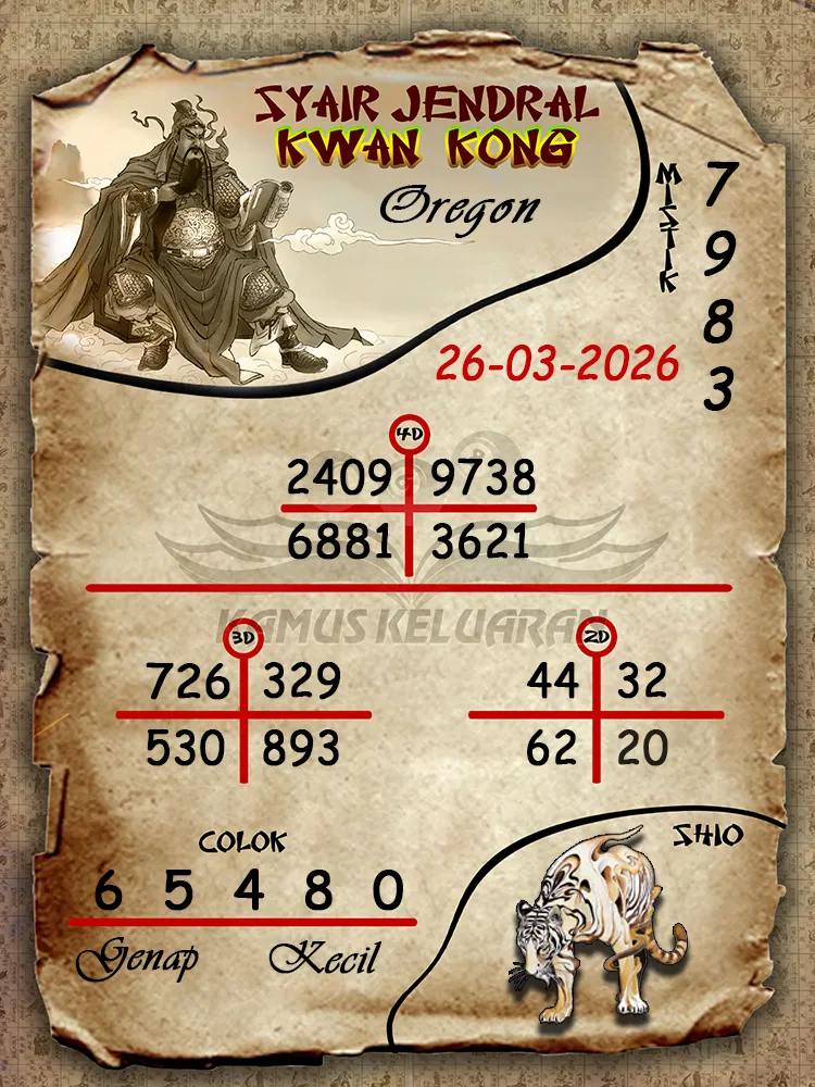 Syair Jendral Kwan Kong Oregon 26 03 2026