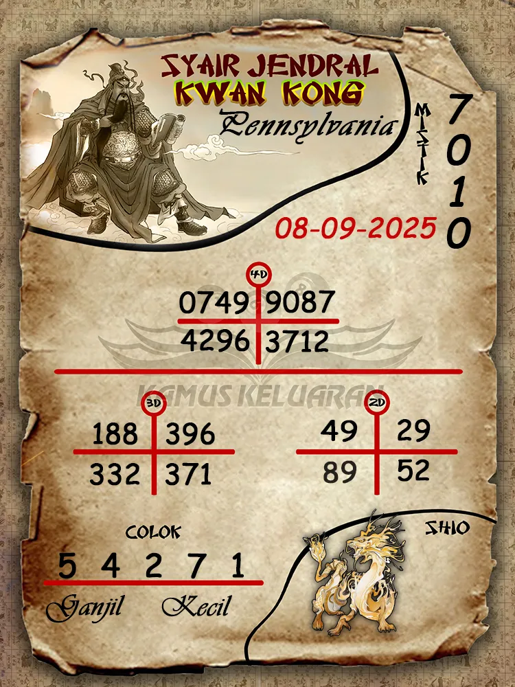 syair jendral kwan kong Pennsylvania 08 09 2025