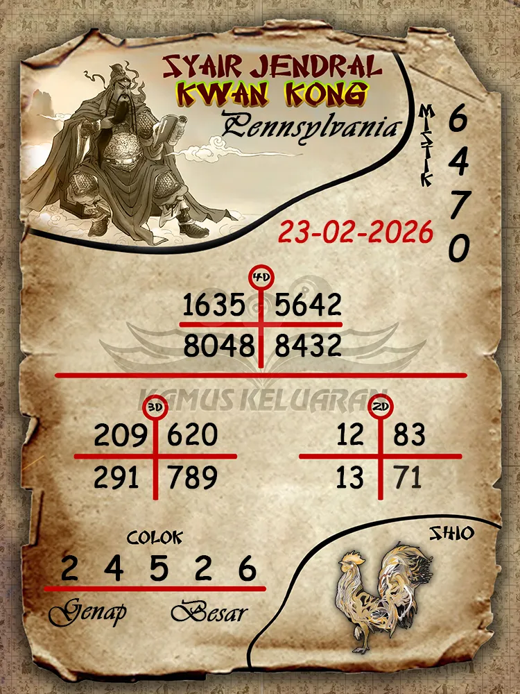 Syair Jendral Kwan Kong Pennsylvania 23 02 2026