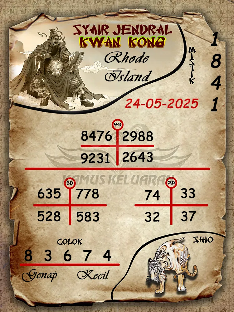 syair jendral kwan kong rhode island 24 05 2025