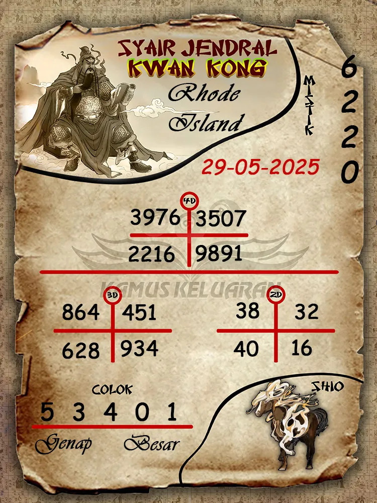 syair jendral kwan kong rhode island 29 05 2025