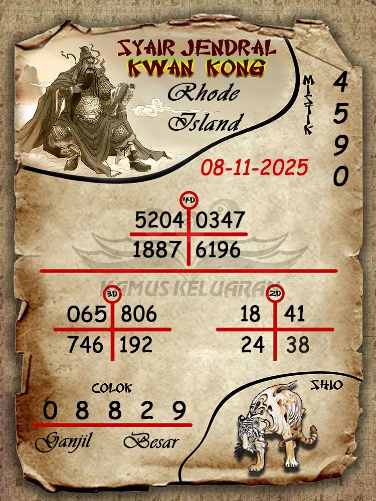 Syair Jendral Kwan Kong Rhode Island 08 11 2025