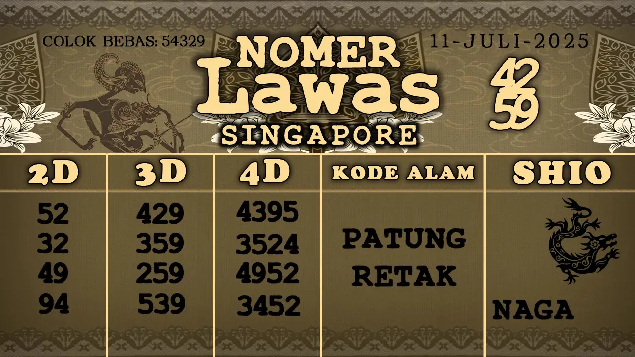 syair Nomer Lawas singapore 11 07 2025