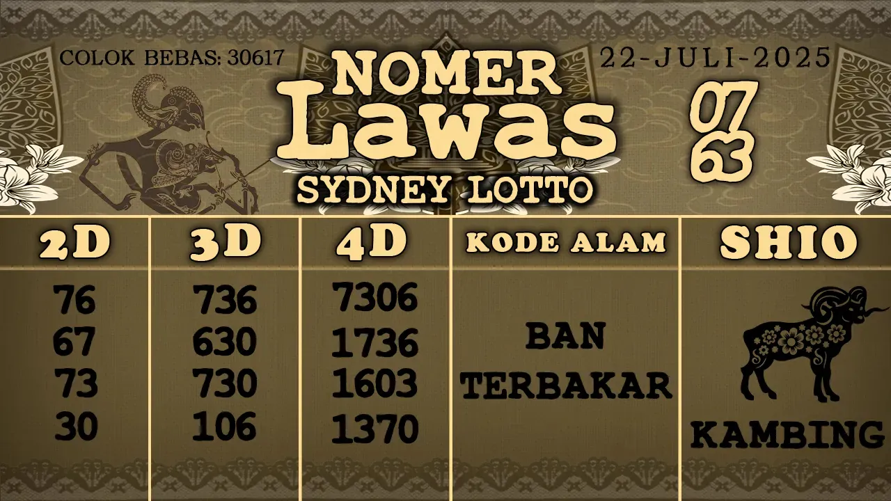 syair Nomer Lawas singapore 22 07 2025
