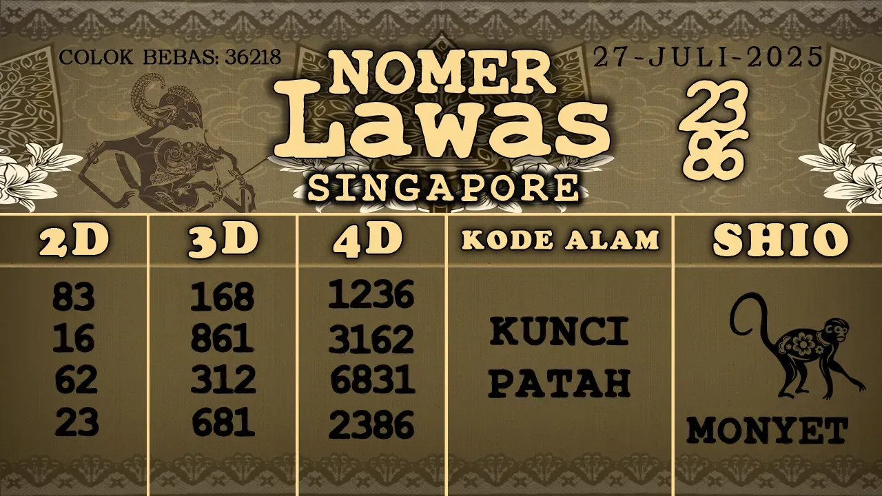 syair Nomer Lawas Singapore 27 07 2025