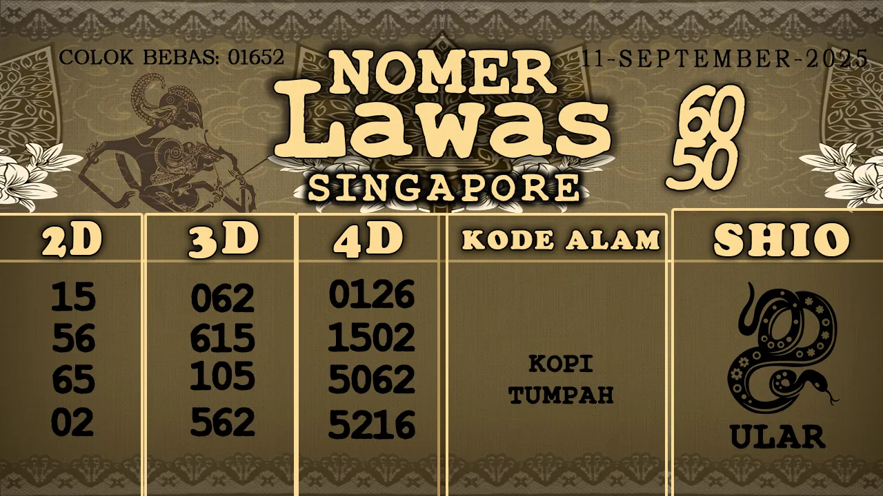 syair Nomer Lawas Singapore 11 09 2025