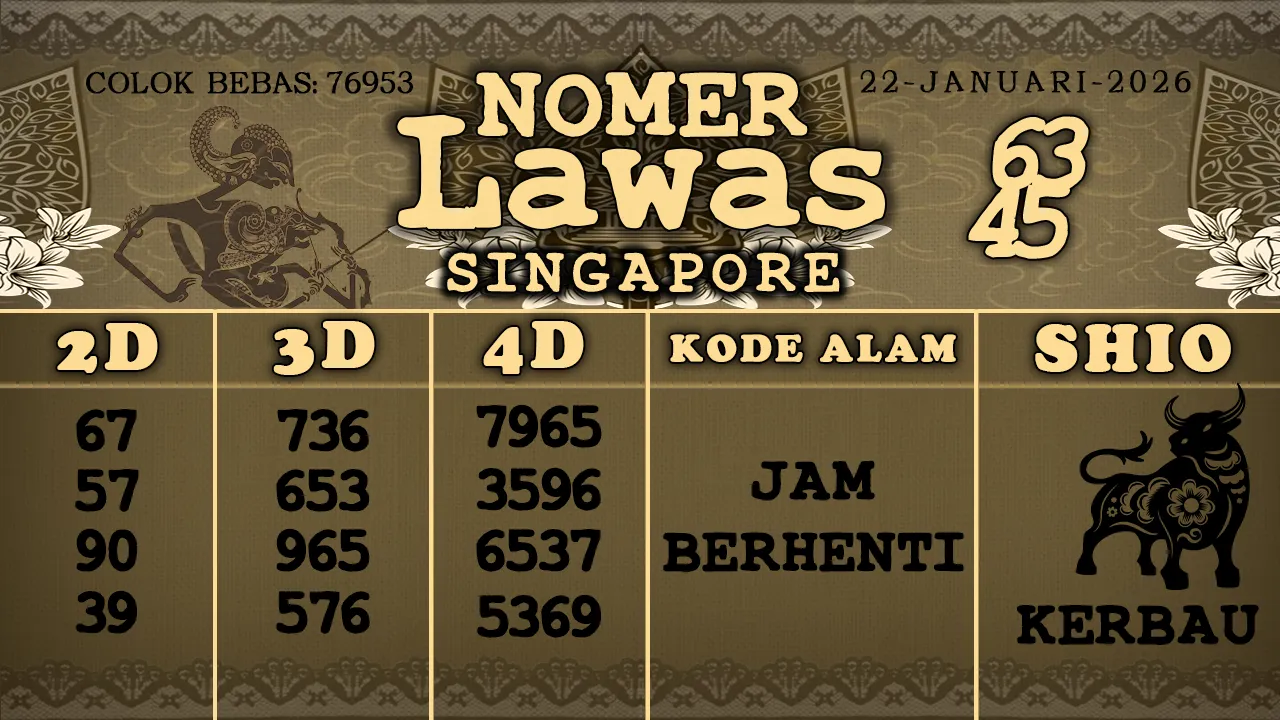 syair Nomer Lawas Singapore 22 01 2026