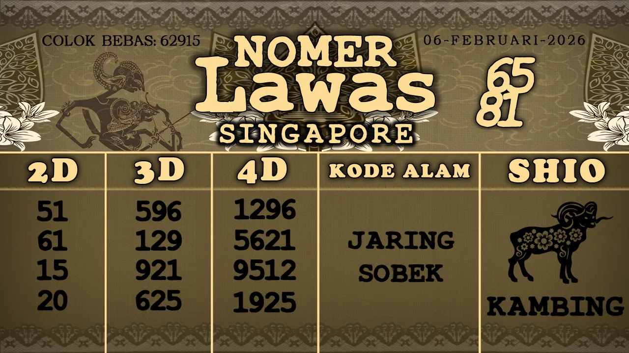 syair Nomer Lawas Singapore 06 02 2026