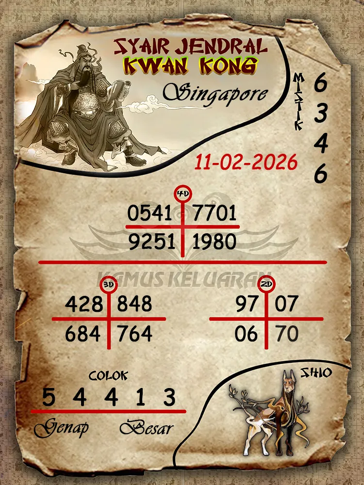 Syair Jendral Kwan Kong Singapore 11 02 2026