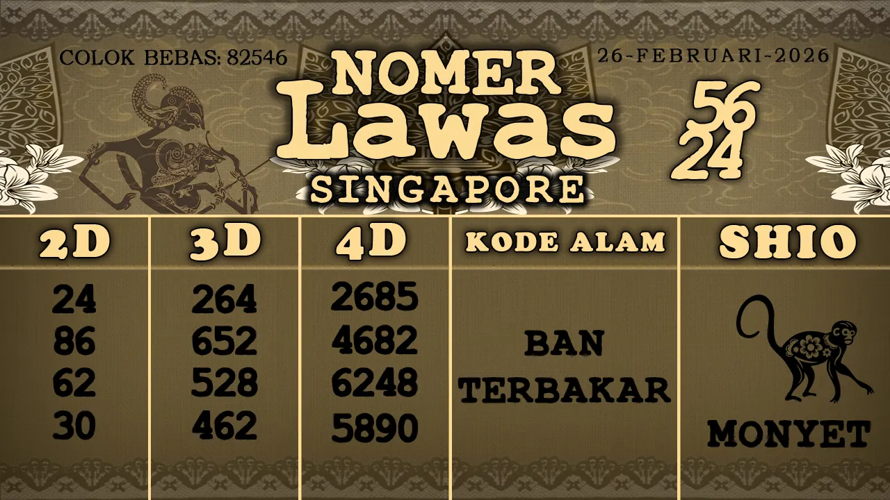 syair Nomer Lawas Singapore 26 02 2026