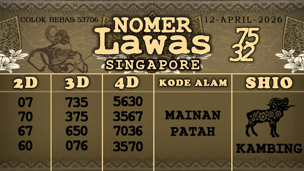 syair Nomer Lawas Singapore 12 04 2026