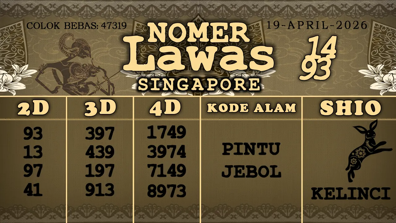 syair Nomer Lawas Singapore 19 04 2026