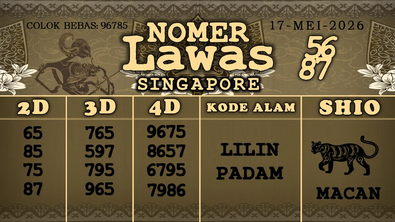 syair Nomer Lawas Singapore 17 05 2026