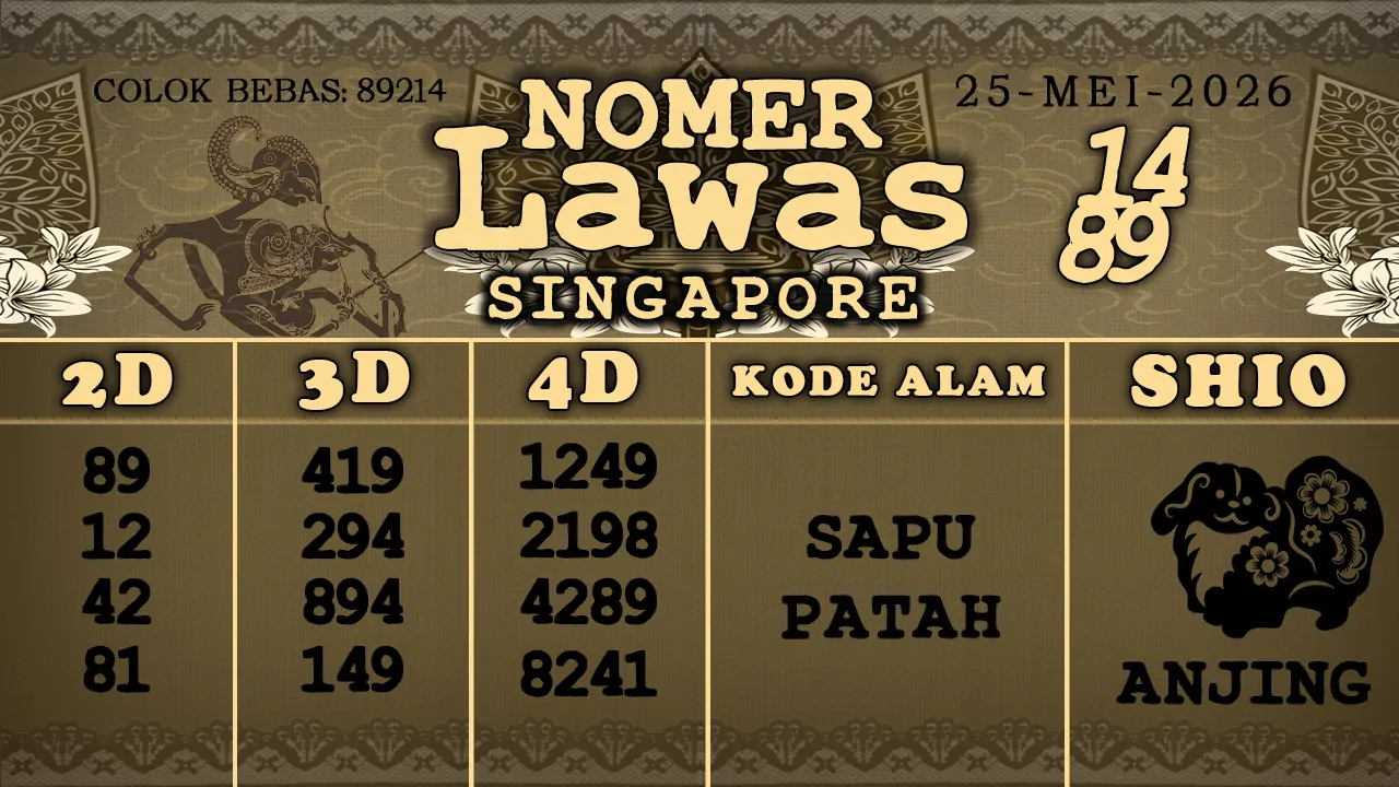 syair Nomer Lawas Singapore 25 05 2026