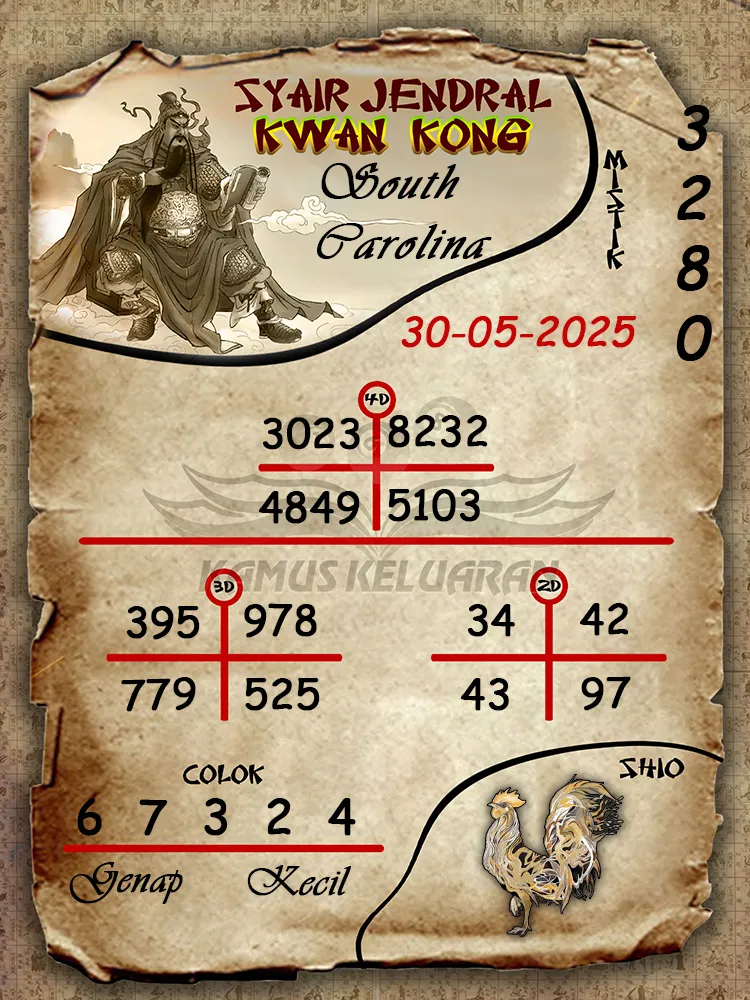 syair jendral kwan kong south carolina 30 05 2025