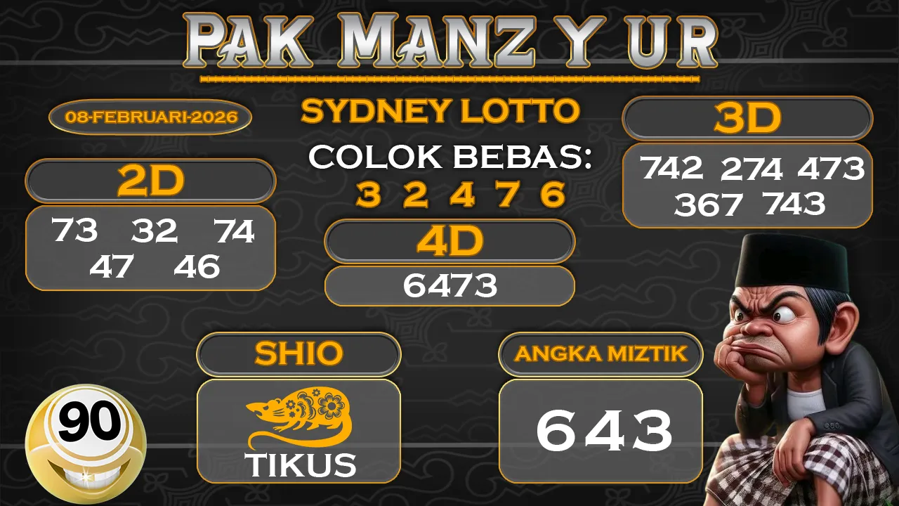 Syair pak manzyur sydney lotto 08 02 2026