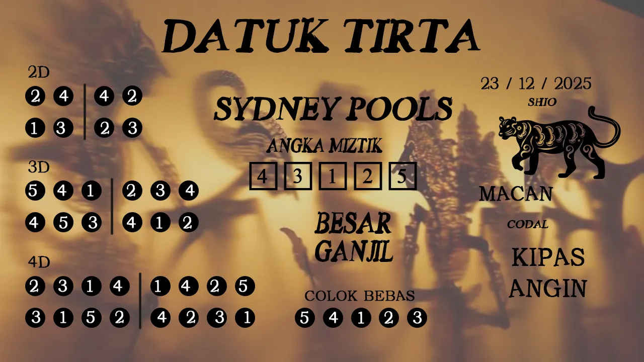 Syair datuk tirta sydney pools 23 12 2025