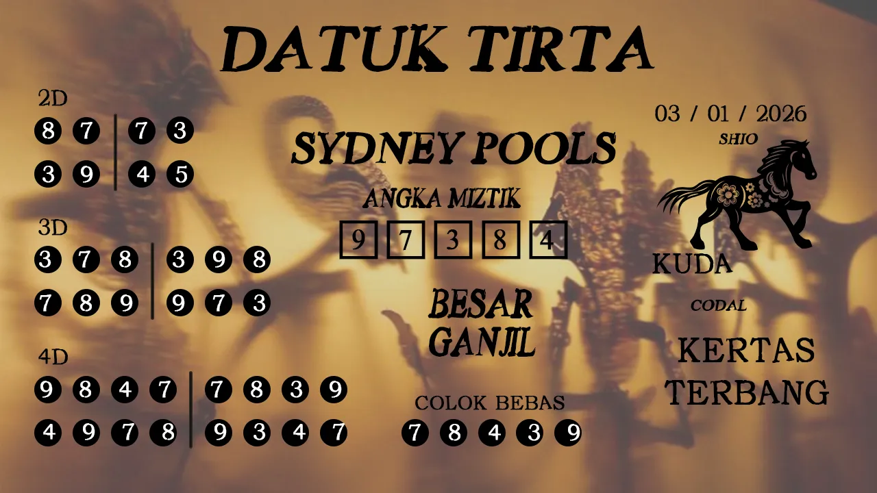 Syair datuk tirta sydney pools 03 01 2026
