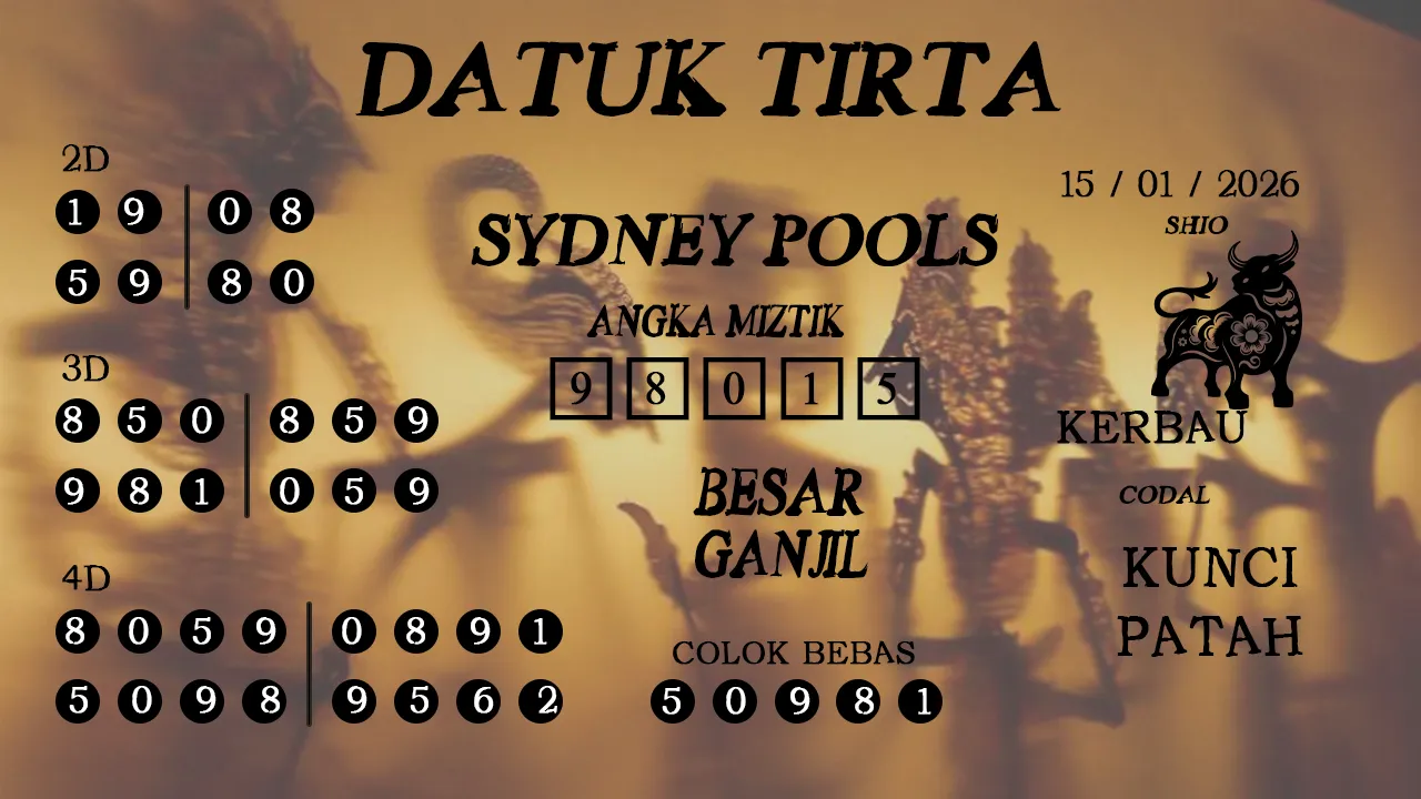 Syair datuk tirta sydney pools 15 01 2026