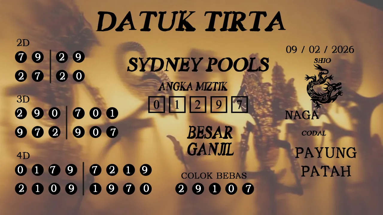 Syair datuk tirta sydney pools 09 02 2026