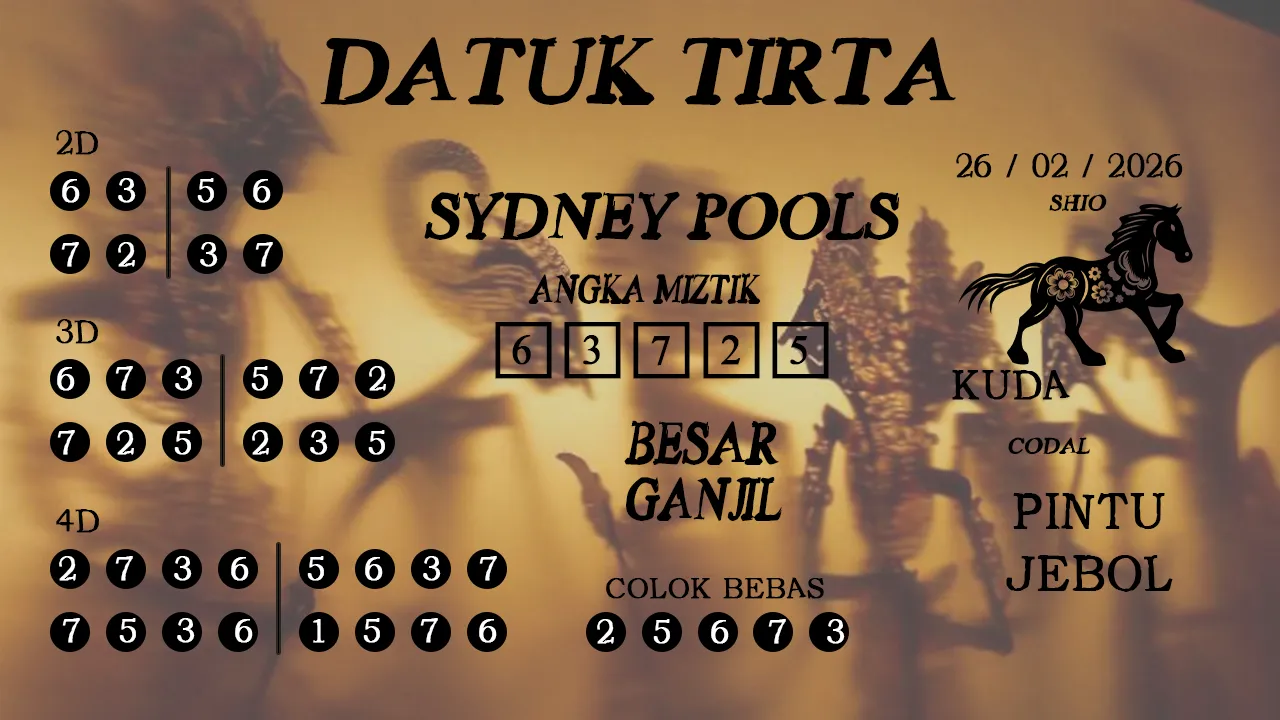 Syair datuk tirta sydney pools 26 02 2026