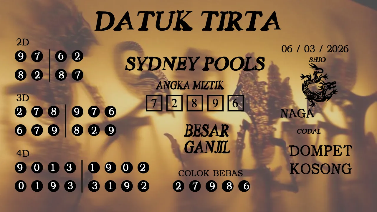 Syair datuk tirta sydney pools 06 03 2026