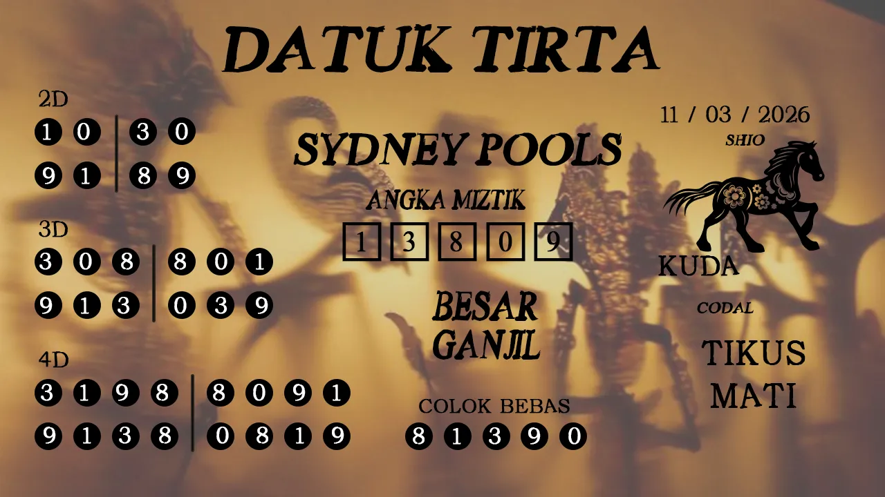 Syair datuk tirta sydney pools 11 03 2026