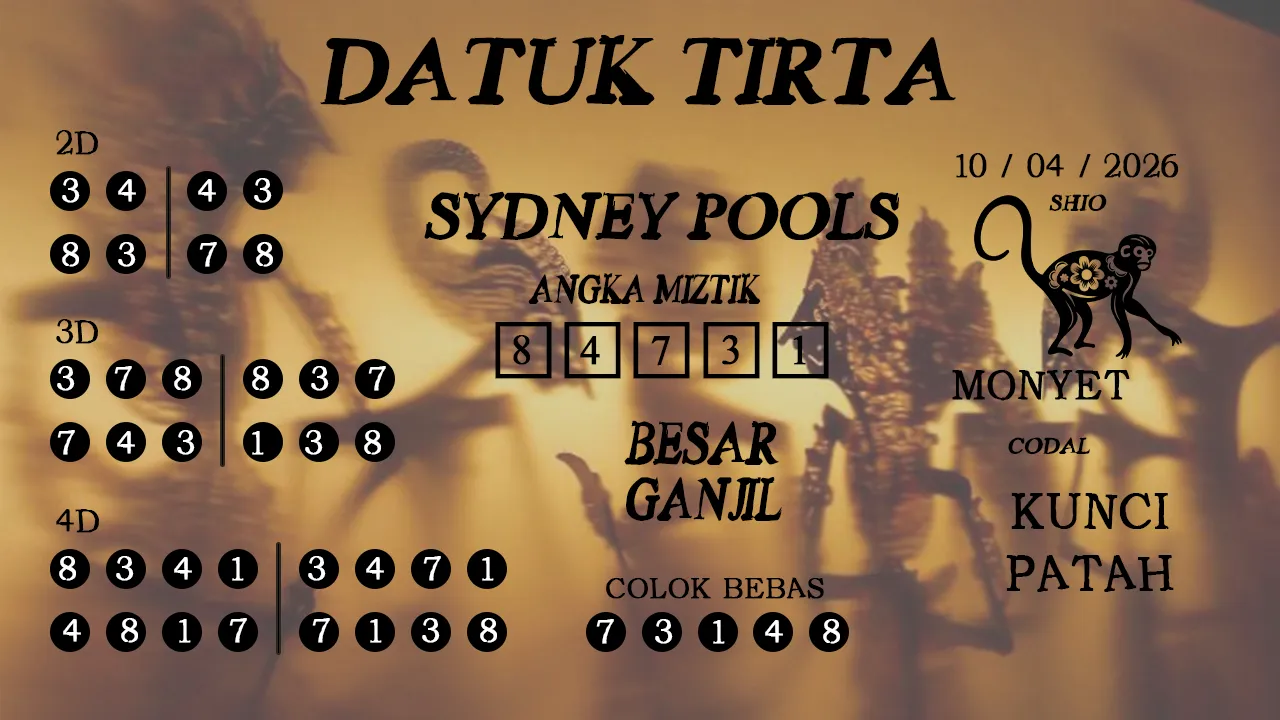 Syair datuk tirta sydney pools 10 04 2026