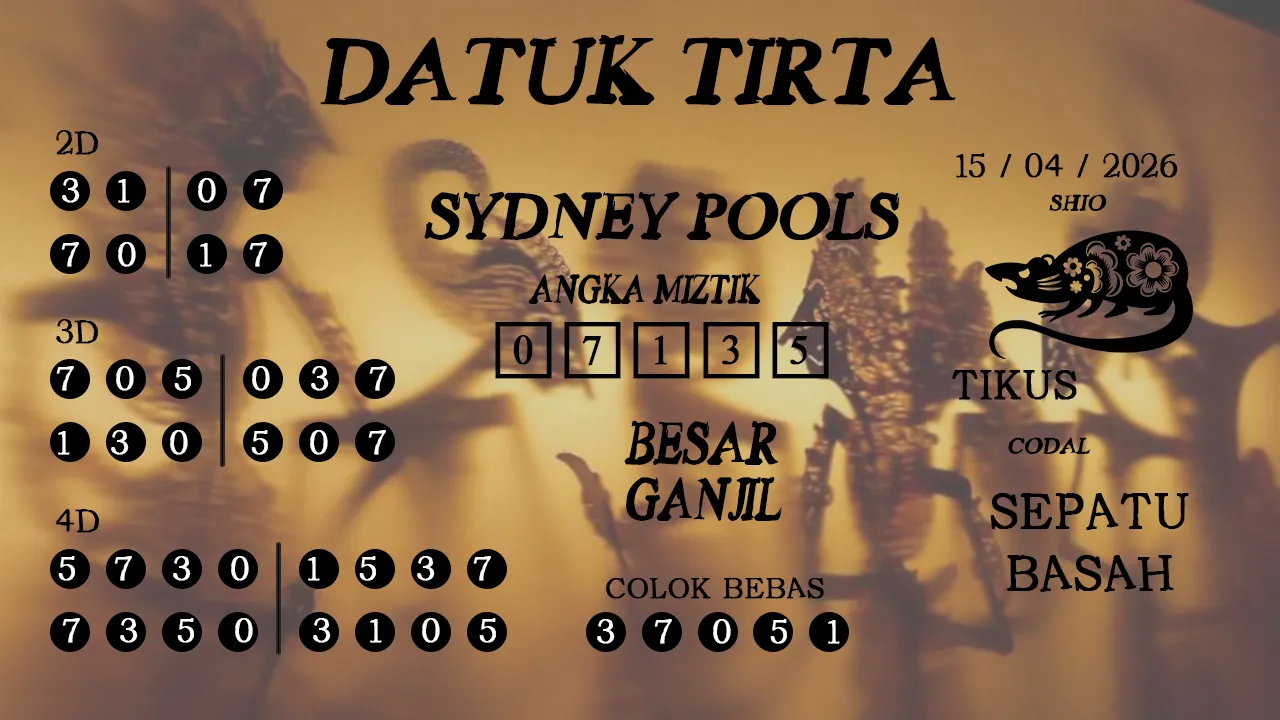 Syair datuk tirta sydney pools 15 04 2026