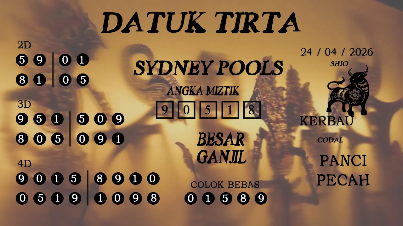 Syair datuk tirta sydney pools 24 04 2026