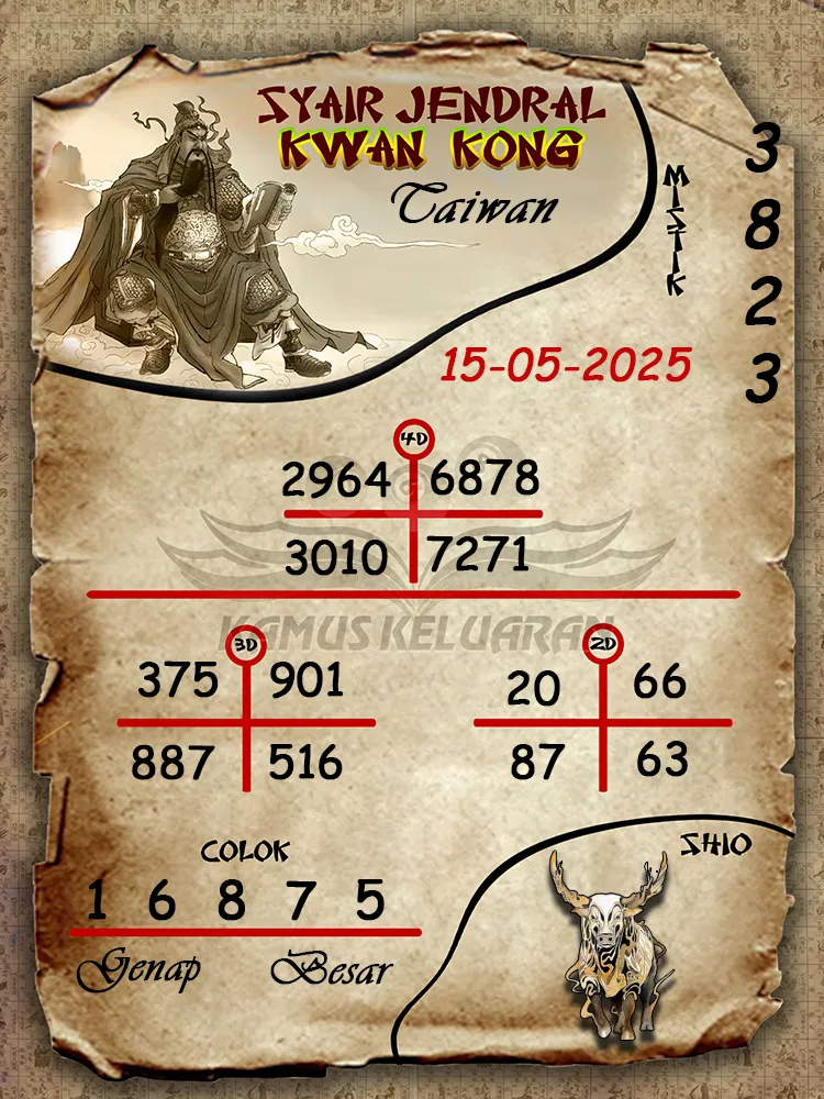syair jendral kwan kong taiwan 15 05 2025