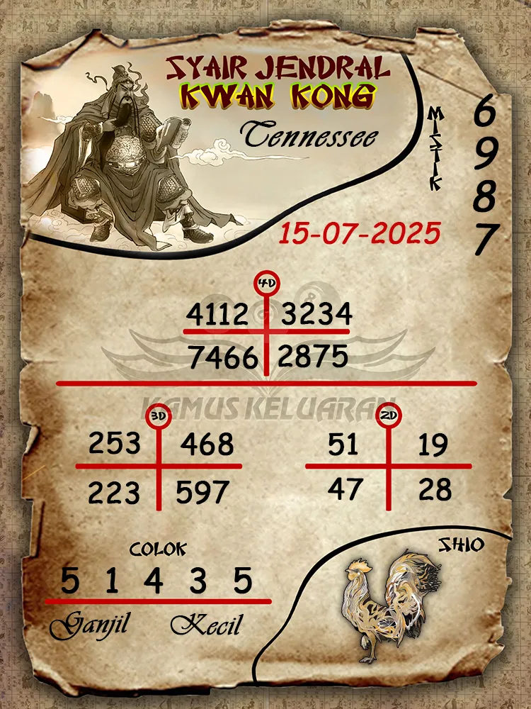 syair jendral kwan kong Tennessee 15 07 2025